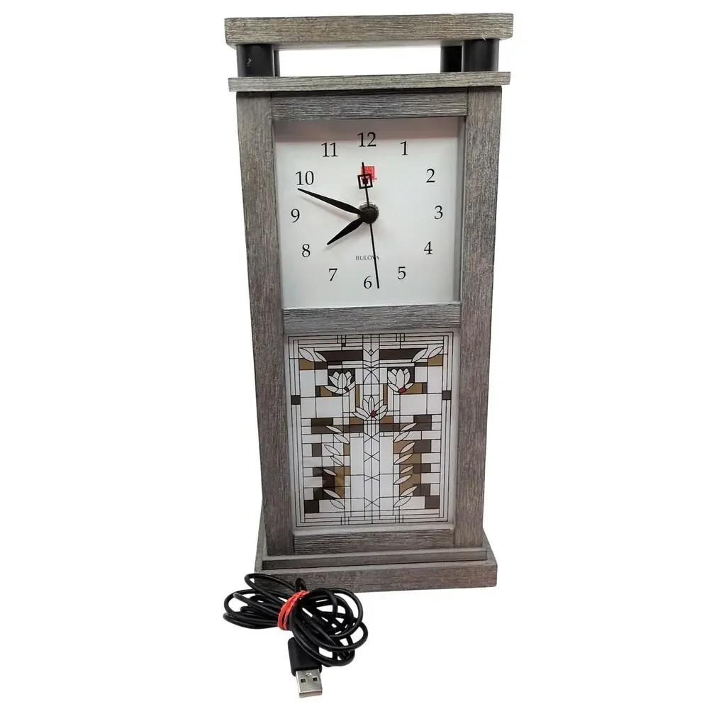 Frank Lloyd Wright Bulova Waterlilies Bluetooth Wireless Speaker Mantel Clock